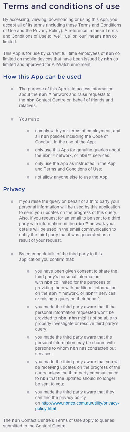 Friends of the NBN: they have access to the special app for more information!