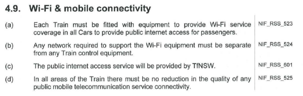 Contract excerpt from the New Intercity Fleet about the provision of Wi-Fi equipment